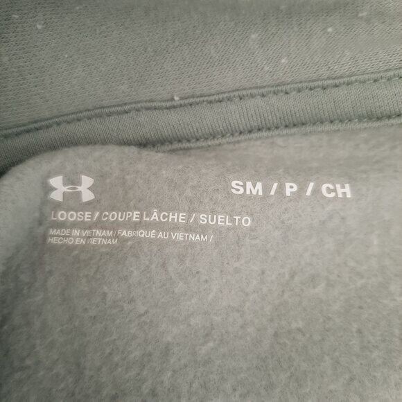 UNDER ARMOUR High Neck Comfy Sweatshirt Sage Green Sz S Flawed - Picture 12 of 13